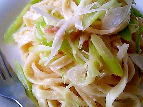 長ネギたっぷり♪明太子パスタ